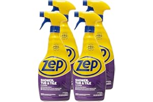 Zep Shower Tub and Tile Cleaner 32 oz ZUSTT32 (Case of 4) - No Scrub Pro Formula Breaks up Tough Buildup on Contact
