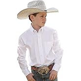 Cinch Boys' Classic Fit Long Sleeve Button One Open Pocket Solid