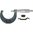 Mitutoyo 103-132 Outside Micrometer, Baked-enamel Finish, Ratchet Stop, 1-2" Range, 0.0001" Graduation, +/-0.0001" Accuracy