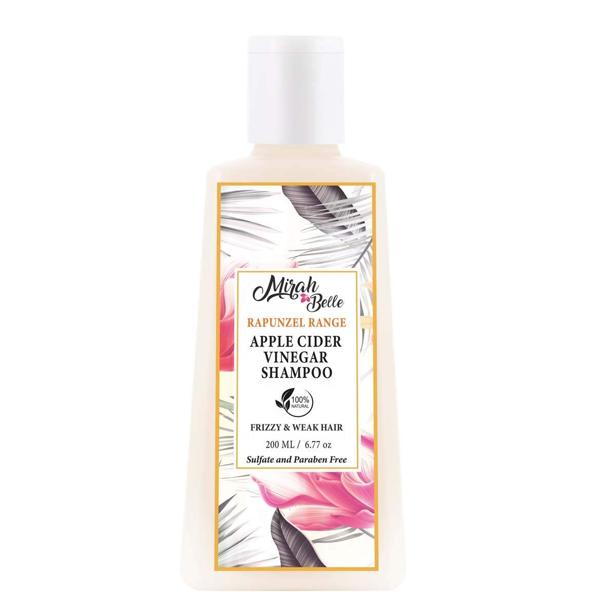 Mirah BelleApple Cider Vinegar Shampoo (200 ML) - Dry and Frizzy Hair - Sulfate and Paraben Free