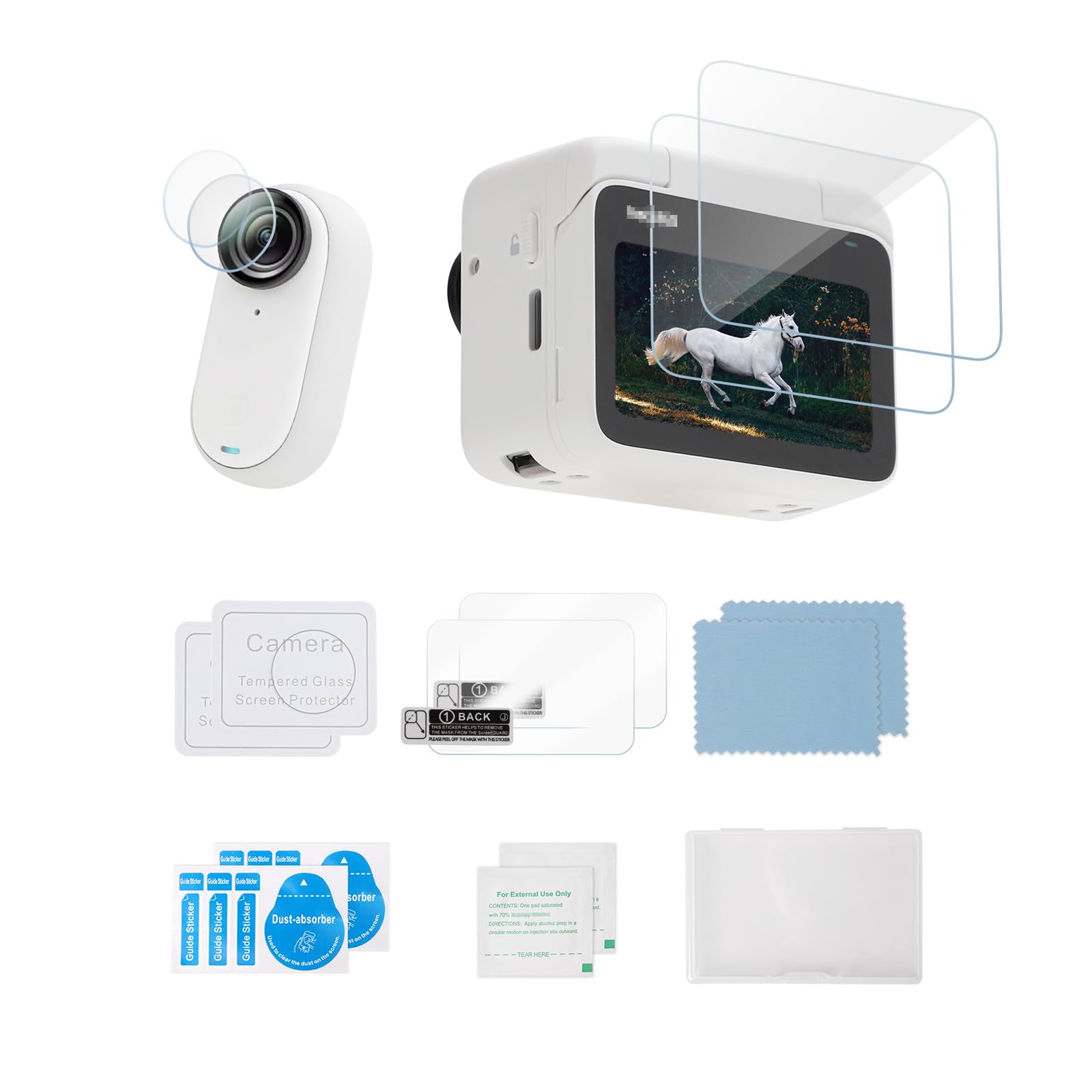 ZJRXM Lens Protector for Insta360 Go 3, Pack of 2 Screen Protectors for Insta360 Go 3