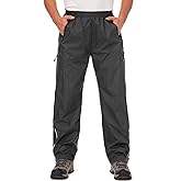 Mens Rain Pants Waterproof Windproof Hiking Outdoor Fishing Golf Cycling Pants