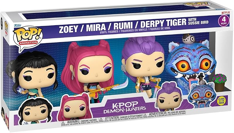 Funko POP! Animation: KPOP Demon Hunters 4 Pack - Zoey, Mira