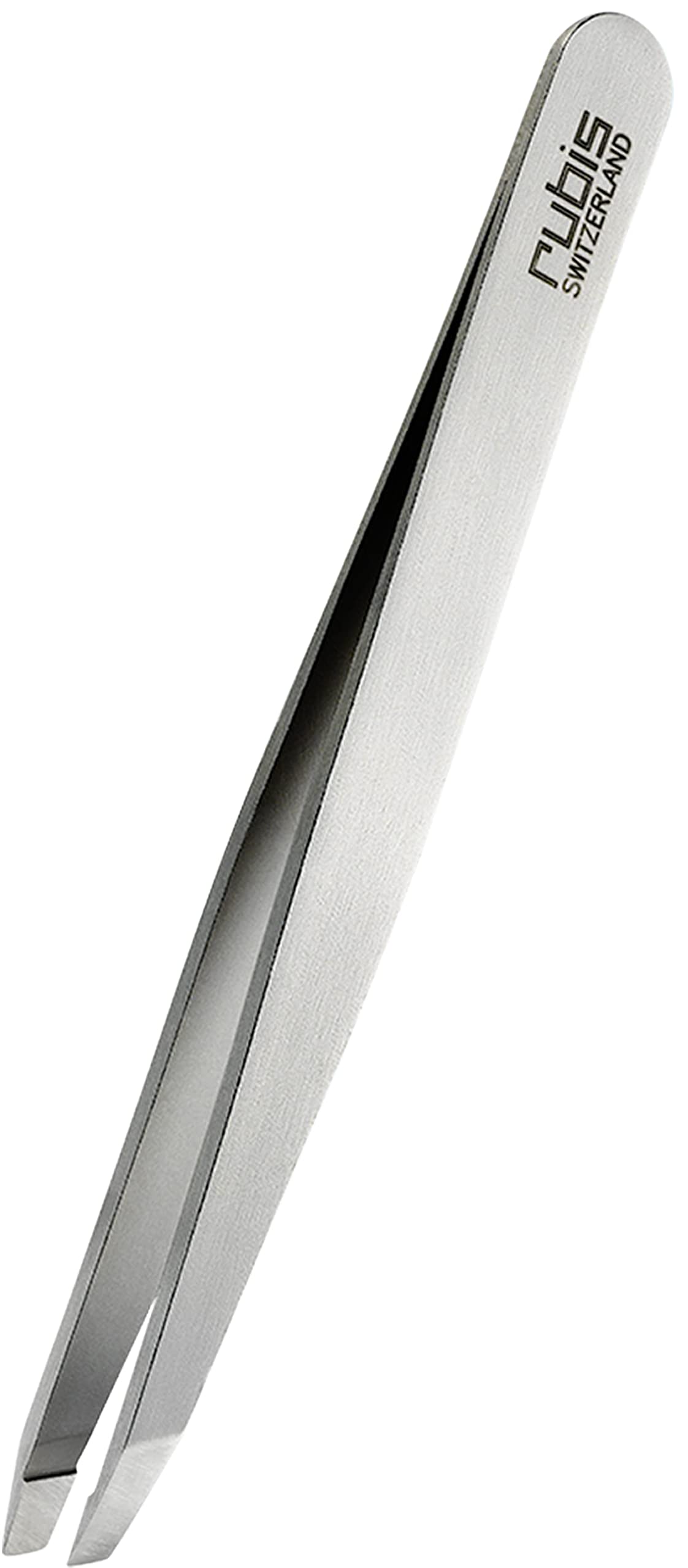 Rubis Eyebrow tweezers slanted tip stainless steel 9 cm for plucking and shaping eyebrows.