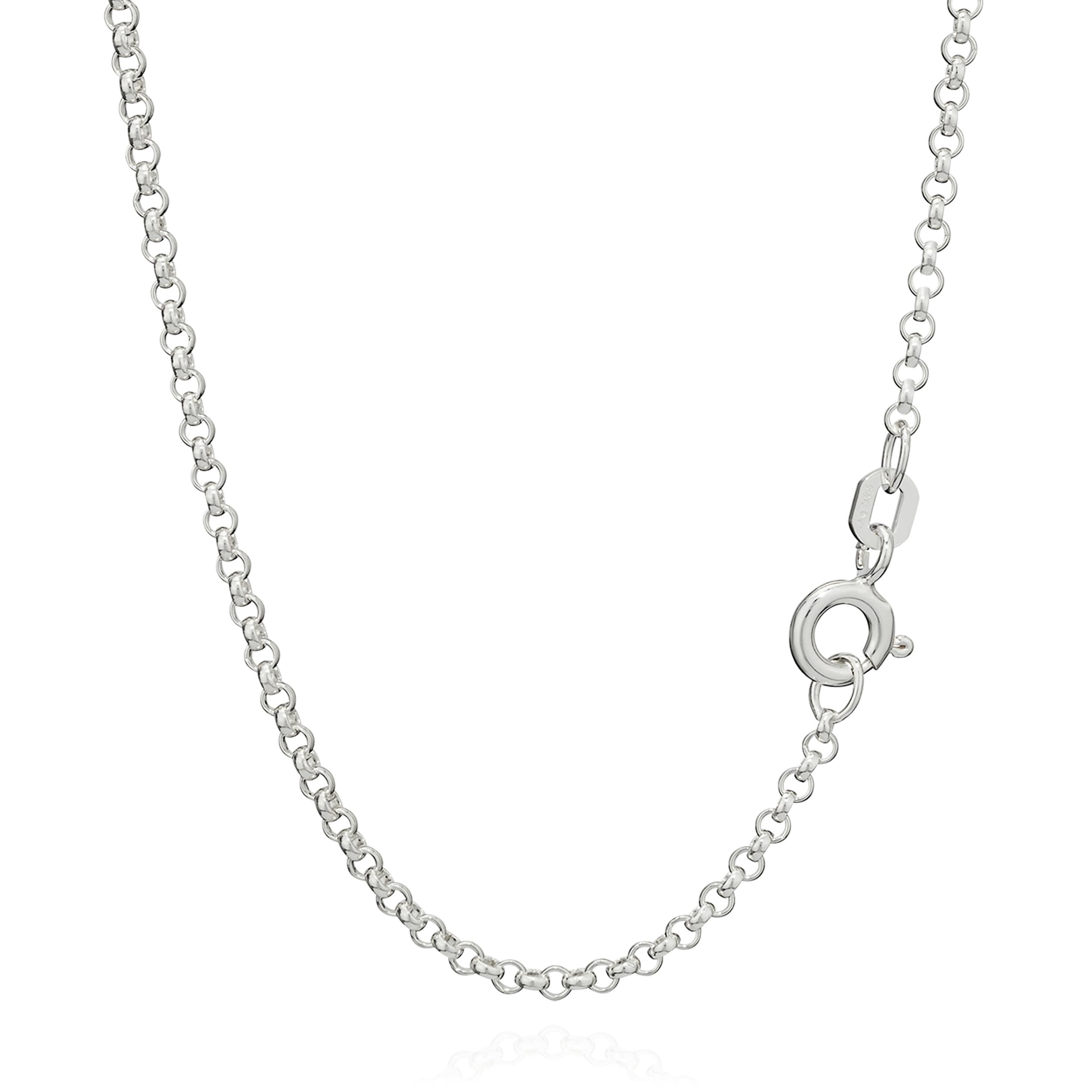 NKlaus silver 55cm pea necklace 925 sterling silver chain round solid necklace 5g 2,00mm 8921
