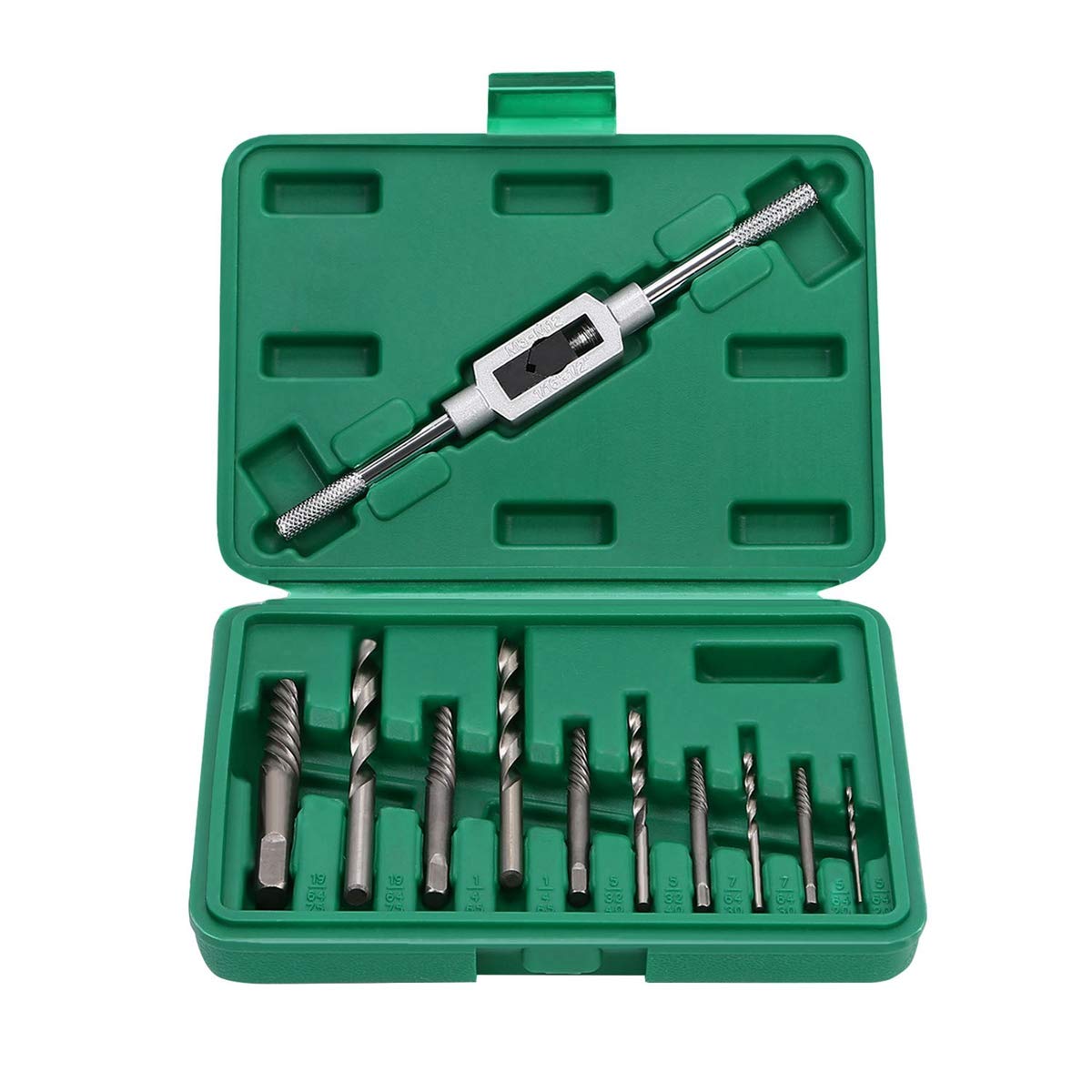 OCGIG 11 PCS Damaged Screw Extractor Set Broken Screw Drill Bits Bolts Fastners Taken Out Removal Tool