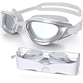 Vegemono Swim Goggles, Unisex Adult Swimming Goggles Anti Fog Anti UV No Leakage Wide View for Men Women Youth
