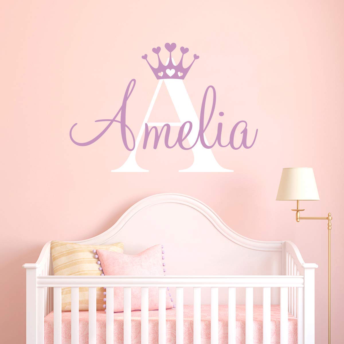 Amazon Com Custom Name Princess Wall Decal Princess Crown