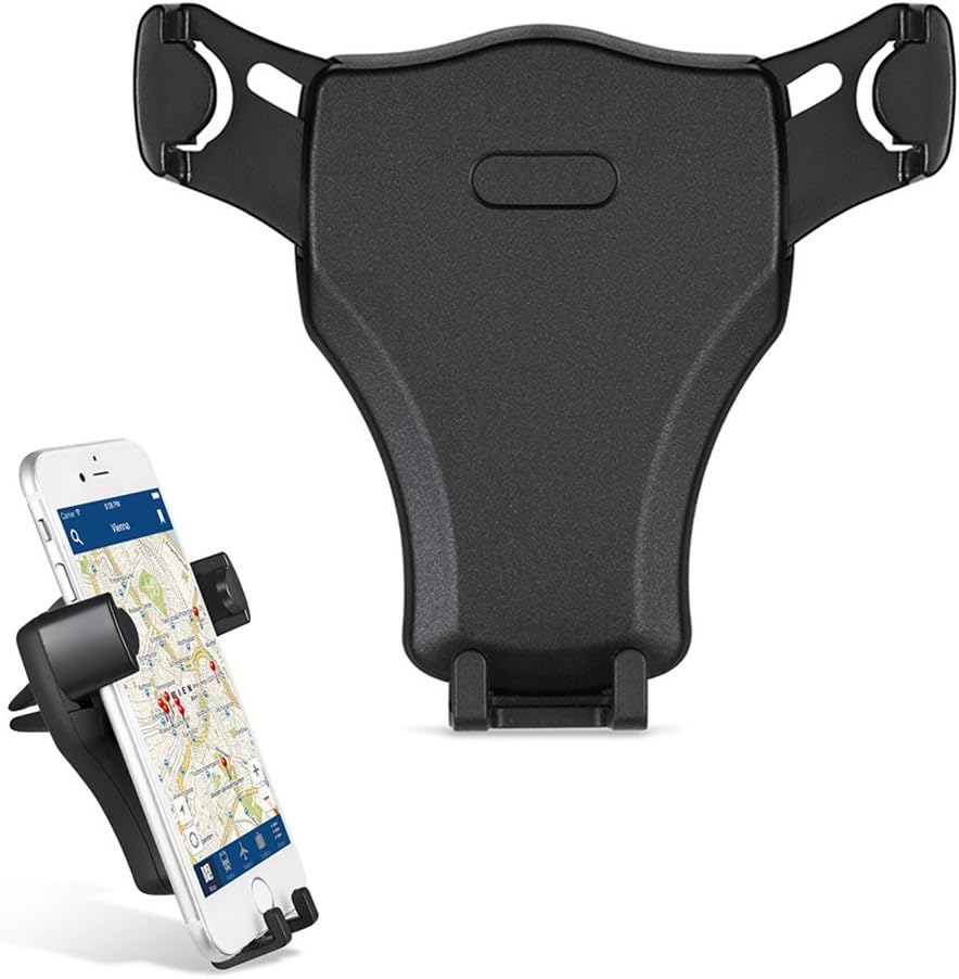 Universal Car Phone Holder, Air Vent Gravity Sensing Auto Lock Metal Phone Mount Smart No Touch Design One hand Operate for iPhone X/8/7/6s/Plus/5S/4S, Samsung S8/S7/S6/Note and Other Smartphones (Plastic)