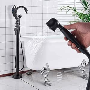 KUNEIX Grifo de la bañera Grifo para bañera con Forma de Cisne Baño