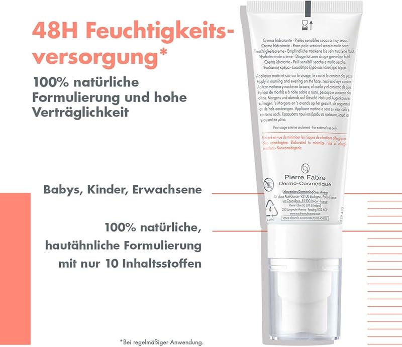 AVÈNE Tolérance - Hydra-10 Feuchtigkeitscreme - 48 h Feuchtigkeit - 40 ml