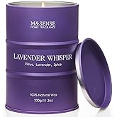 M&SENSE Lavender Soy Candles for Home Scented 11.6oz 70 Hour Long Burning, Aromatherapy Candle for Stress Relief Meditation Relaxing, Appreciation Gifts for Mom Teacher Friends