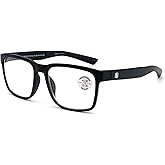 V.W.E. Men Progressive Reading Glasses No Line Clear on Top Bifocals Reader - Rectangular Matte Sport