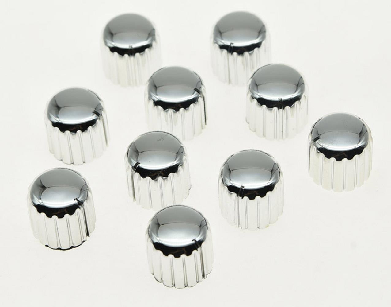 KAISH 10pcs Plastic Guitar AMP Amplifier Knobs Knurled Pointer Knob Chrome 18x17mm
