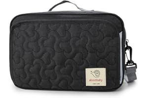 MOMIGO Baby Diaper Bag Stroller Bag - Diaper Caddy Tote Baby Stroller Bag for Diapers, Wipes & Toys (Black Flower)