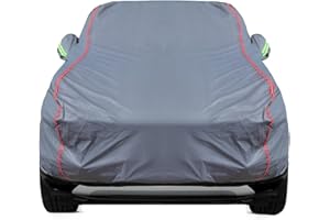 QUYDDC Breathable New Material, Waterproof Car Cover, Locks and Zipper Doors, Sunscreen Waterproof UV Prevention Snowproof Wind and Windproof,Suitable for Indoor Outdoor,for SUV (181" to 190") C11