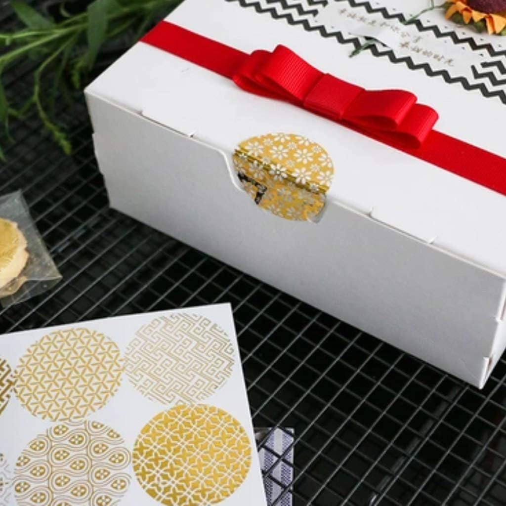 Napravi Rs Baiyao 90pcs Or Geometrie Rond A La Main Emballage De Gateau Etiquette Detancheite Autocollant Pour Le Cadeau Diy Autocollants Scrapbooking