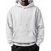 COOFANDY Men's Long Sleeve Hooded Sweatshirt Casual Lightweight Hoodies Pullover Textured Drawstring Hoodie with Kanga Pocket