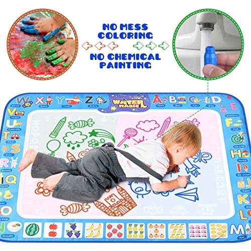 GTurtle-Water-Drawing-Mat-Doodle-Mat-Educational-Learning-Birthday-Toddler-Toys-Gifts-Painting-Writing-Magic-Water-Drawing-Mat-Toys-for-2-6-Year-Old-Girls-Boys-Large-Size-377X-291-in