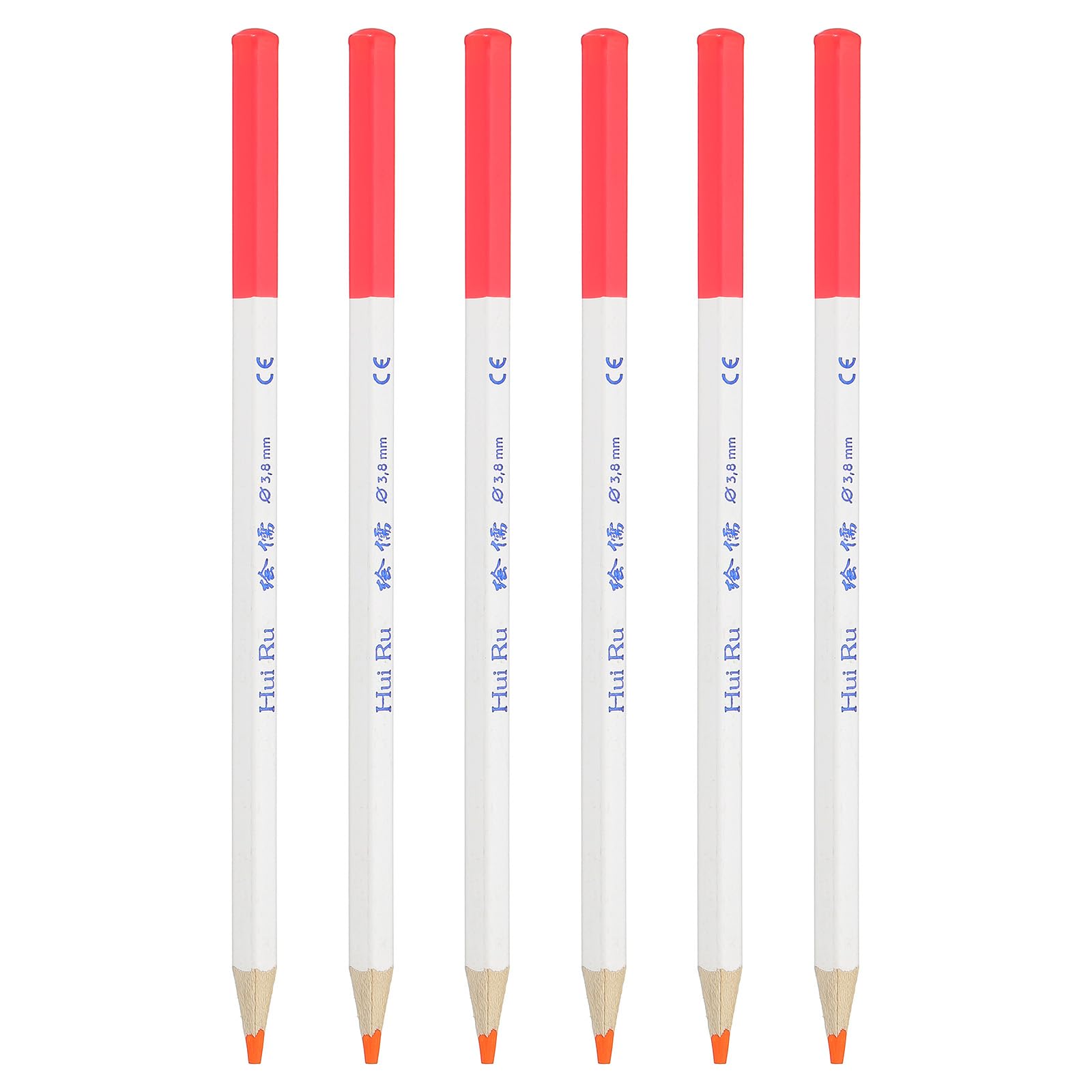 PATIKIL Fluorescent Orange Colored Pencils Set,6 Pcs Oil Color Pencils Wooden Coloring Drawing Pencil for Artists Art Painting Sketching