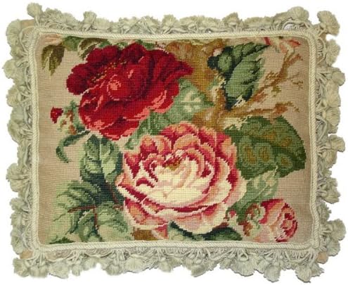 Amazon Com Deluxe Pillows Red Rose And Pink Roses 14 X 18 In