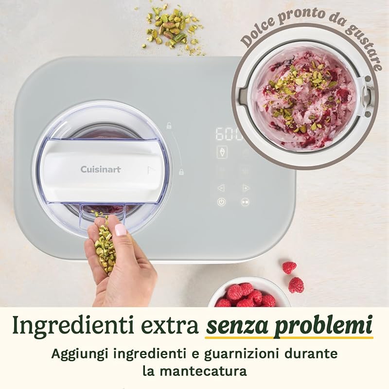 FreezeEase – Gelatiera autonoma con 3 programmi (Gelato, Sorbetto, Yogurt) | Nessun pre-congelamento | Pronta in 40 min | Funzione di mantenimento al freddo | Compressore 950ml (Nuovo)
