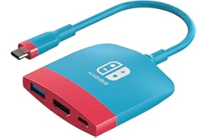 Switch Dock for Nintendo Switch OLED, Hagibis Portable TV Dock Charging Docking Station with HDMI and USB 3.0 Port Replacement Base Dock Set Type C to HDMI TV Adapter for MacBook Pro Air (Red Blue)