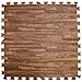Sorbus 48Sq. Ft. Wood Grain Floor Tiles Foam Mat EVA Interlocking Mats Tile 3/8-Inch Thick Flooring Wood Puzzle Exercise Mats w/Borders - Home Playroom Basement, Apartment, Trade Show, Baby, Dance