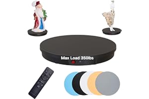 JAYEGT Motorized Rotating Display Stand, 350Lbs Load，360 Degree Electric Rotating Potography Turntable for Products Display，L