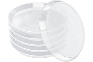 FUIJOL 6 Pack Clear Plant Saucer, Durable Plant Drip Trays Saucers for Pots, No Holes Water Catcher Trays for Indoor Outdoor Planter, Sturdy Base Plate(6", Clear)