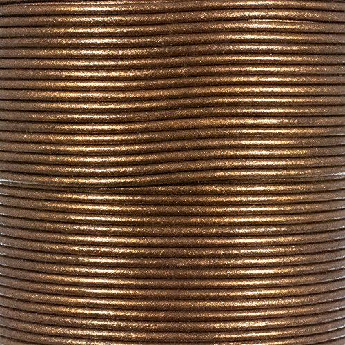 1.5mm Genuine Round Leather Cord Strips for Bracelets, Necklaces, Beading, and Other Jewelry Making - 10 Yards / 9.1 Meters - Brown