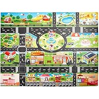 Mullue Kids Carpet Playmat Rug City Life Great for Playing, Kids Play Mat City Road Buildings Parking Map Game Educational Toys Baby Gyms(51.1x39.3in)