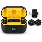 QynXelZ K31 Pro Wireless Lavalier Microphone for Android Phone, USB-C | 1 Receiver 2 Transmitters, Mini Clip-On Design, Charging Case, Plug and Play for Vlogging and Video Recording