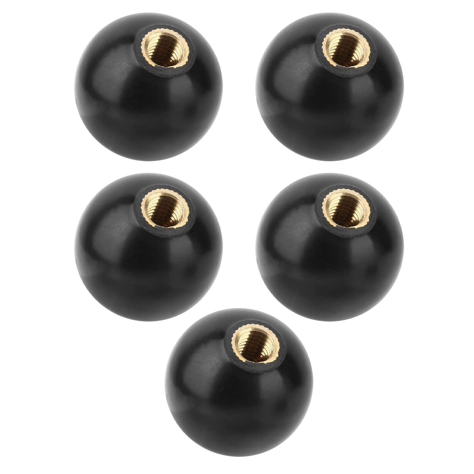 KENANLAN 5Pcs Black Round Ball Engineering Plastic Lever Knob M10*35 Machine Tool Replacement m10 Threaded Ball knob Machine knobs