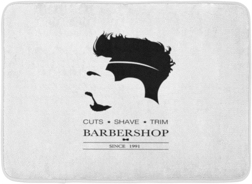 Amazon Com Emvency Bath Mat Stylist Black Cut Barbershop Hair