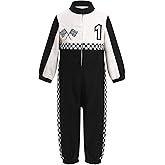 IDOPIP Baby Boys 1st 2nd Birthday Outfit Race Car Driver Romper Girls Racer Jumpsuit Kids Racing Suit Toddler Dress up Outfit