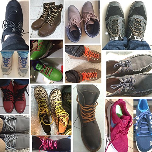 YJRVFINE Round Boot Laces Boots Shoelace String Rope Shoelaces Light Brown 2 Pair- Length:55.12"