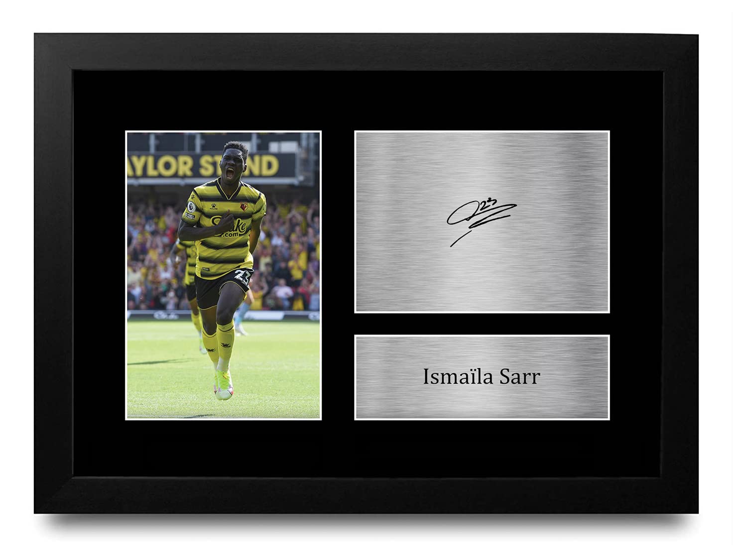 HWC Trading FR A4 Ismaila Sarr Watford Gifts Printed Signed Autograph Picture for Football Fans and Supporters - A4 Framed