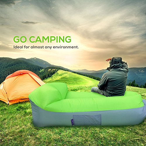 [- INGAR Inflatable lounger, Couch, Sofa, Beach bed - with carry bag, securing pegs - quality ripst