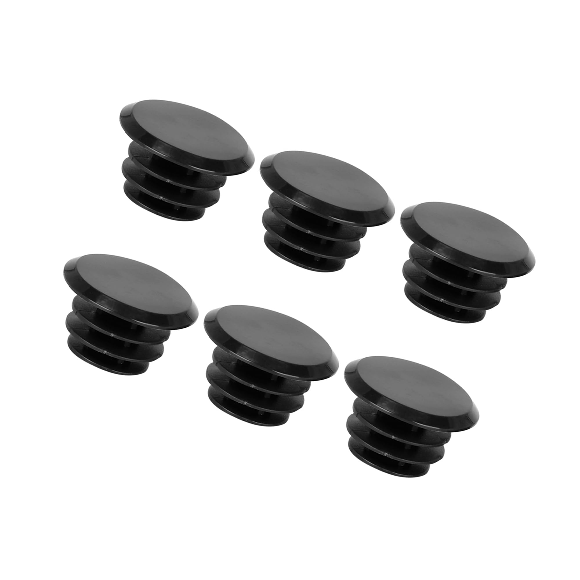 Motoforti 6pcs Bike Handlebar Bar Plastic End Plugs Caps Locking Grip Black Long-lasting