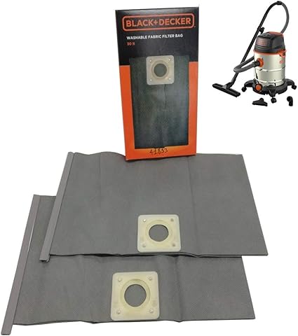 Black Decker Lot De 2 Sacs En Tissu Reutilisables Pour Aspirateurs 30 L Modeles Bxvc25pde Bxvc30 Amazon Fr Cuisine Maison