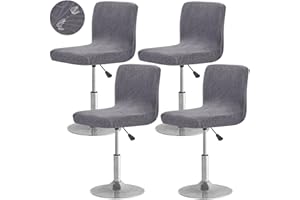 Buenanir Bar Stool Cover with Back Waterproof Counter Height Bar Stool Slipcovers Stretch Swivel Barstools Slipcovers Pub Counter Chairs Covers for Kitchen Island Home Bar 4 Pack Dark Gray