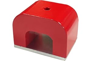 AOAUTO 30 lb Horseshoe Magnet,Alnico Horseshoe Magnets for Nail Polish,Red Cast U Shaped Magnet with Keeper for Education Science Experiment