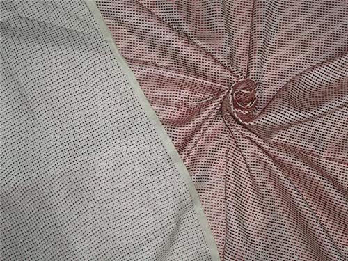 Puresilks Tussar/Viscose Dobby Design Fabric red x Ivory Color 44''Wide B2#116[1]