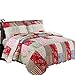 Coast to Coast Quilts for Queen Bed, Lightweight 3-Piece Queen Quilt Set, Soft Bedspread Queen Size- Floral Patchwork Coverlet (Berkshires, Full/Queen)
