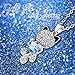 Smiling Lucky Cat Necklace NinaMaid Gold Plated Animal Jewelry Oval Crystal Pendant for Women 18 inch Blue