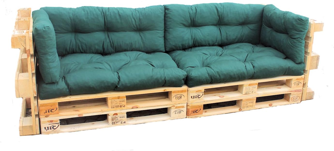 Cushions, pillows for Euro pallet 120 x 80 cm and scatter cushions, set in the photo