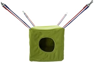 neolun Ferret Cube Hammock Hanging Bed for Ferrets Rats Chinchilla Sugar Gliders or Other Small Animals Three-Door Hammock(Green)