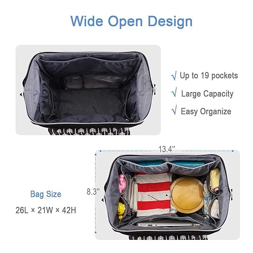 Lekebaby Baby Changing Bag With Changing Mat, 19 Pockets, Nappy Bag Messenger Large Travel Nappy Bag For Mum And Dad, Multifunctional Baby Bag For Travel, Grey Quilted