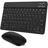 Ultra-Slim Small Bluetooth Keyboard and Mouse Combo Portable Rechargeable Cordless Wireless Keyboard for Android Tablet Cell 